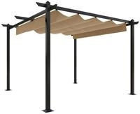 vidaXL Pavillon, Partyzelt mit Ausziehbarem Dach 3x3 m Taupe