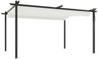 vidaXL Pavillon 4 x 3 x 22 m Pavillon mit Ausziehbarem Dach 4x3 m Creme Falt-Markiese