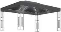 vidaXL Pavillon 3 x 4 m Pavillon Gartenzelt mit LED-Lichterkette 3x4 m Anthrazit