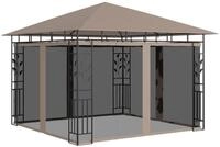 vidaXL Partyzelt Pavillon mit Moskitonetz 3x3x2,73 m Taupe 180 g/m&sup2;
