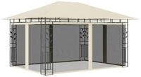 vidaXL Partyzelt Pavillon mit Moskitonetz 4x3x2,73 m Creme 180 g/m&sup2;