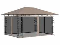 vidaXL Pavillon mit Moskitonetz 4 x 3 x 2,73 m taupe 180 g/m² (312252)
