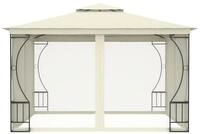 vidaXL Pavillon, Partyzelt mit Netz 300x300x265 cm Creme