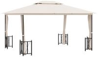 vidaXL Partyzelt Pavillon mit Seitenw&auml;nden & Doppeldach 3x4 m Creme
