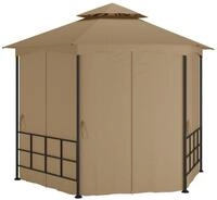 vidaXL Partyzelt Pavillon mit Seitenw&auml;nden 3,1x2,7 m Taupe