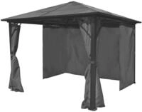 vidaXL Pavillon, Partyzelt mit Vorh&auml;ngen Anthrazit Aluminium 300 x 300 cm