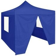 vidaXL Partyzelt Profi-Partyzelt Faltbar mit 4 Seitenw&auml;nden 2&times;2m Stahl Blau