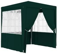 vidaXL Partyzelt, Profi-Pavillon mit Seitenw&auml;nden 2&times;2m Gr&uuml;n 90 g/m&sup2;