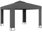vidaXL Partyzelt Pavillon mit Doppeldach 3 x 3 m Anthrazit grau