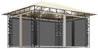 vidaXL Pavillon, Partyzelt mit Moskitonetz & LED-Lichterkette 4x3x2,73m...