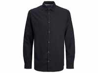 Jack & Jones Langarmhemd Hemd Slim Fit JJEGINGHAM 5977 in Schwarz