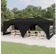 vidaXL Angelzelt, Partyzelt Faltbar mit Seitenw&auml;nden Schwarz 3x6 m