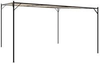 vidaXL Partyzelt Pavillon Beige 4x4 m 180 g/m&sup2; Stoff und Stahl