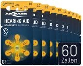 ANSMANN AG H&ouml;rger&auml;tebatterien Typ 10 gelb PR70 P10 ZL4, Knopfzellen (60 St&uuml;ck)