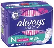 always Slip-Einlage Daily Normal to go mit Frischeduft, 20 St&uuml;ck