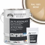 WO-WE Fliesenlack 2K Fliesenfarbe Fliesen Lack Bodenfliesen W712, 2,5Kg,