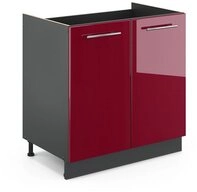 Vicco Unterschrank Fame-Line, Bordeaux Hochglanz/Anthrazit, 80 cm ohne...