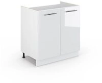 Vicco Unterschrank Fame-Line, Wei&szlig; Hochglanz/Wei&szlig;, 80 cm ohne Arbeitsplatte...