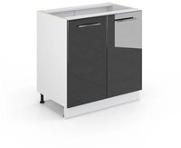 Vicco Unterschrank Fame-Line, Anthrazit Hochglanz/Wei&szlig;, 80 mit Regal ohne