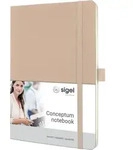 Sigel Notizbuch Notizbuch Conceptum A5 97 Blatt Softcover kariert 80g beige