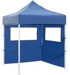 vidaXL Partyzelt Profi-Partyzelt Faltbar mit 2 Seitenw&auml;nden 2&times;2m Stahl Blau...
