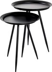 HAKU Beistelltisch Sofatisch, Wohnzimmertisch (1-St), rund - aus Metall Schwarz...