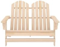 vidaXL Gartenbank, Adirondack-Outdoor Bank 2-Sitzer Massivholz Tanne