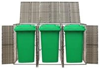 vidaXL M&uuml;lltonnenbox, M&uuml;lltonnenverkleidung f&uuml;r 3 Tonnen Grau 207x80x117 cm Poly
