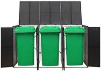 vidaXL M&uuml;lltonnenbox, M&uuml;lltonnenverkleidung f&uuml;r 3 Tonnen Schwarz 207x80x117 cm