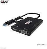CLUB3D USB Gen1 Type-C/-A to Dual HDMI (4K/30Hz) / VGA (1080/60Hz) HDMI-Kabel