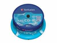 Verbatim CD-Rohling CD-R 80 Min/700 MB Verbatim 52x AZO Crystal in Cakebox 25...