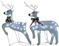 vidaXL Weihnachtsfigur LED-Rentiere 2 Stk. Wei&szlig; 40 LEDs (2 St)