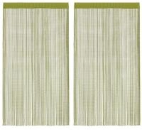 vidaXL Vorhang Fadenvorh&auml;nge 2 Stk. 100 x 250 cm Gr&uuml;n (2 St)