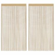 vidaXL Vorhang Fadenvorh&auml;nge 2 Stk. 100 x 250 cm Beige (2 St)