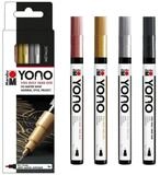 Marabu Acrylfarbe Marabu Acrylmarker Marker YONO Set Metallic 0,5-1,5mm 4 Teile