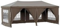 vidaXL Partyzelt, Pavillon Faltbar mit Seitenw&auml;nden Taupe 3x6 m