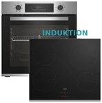 BEKO Induktions Herd-Set Herdset Autark, Backofen Teleskop+ Induktion Kochfeld 60cm.