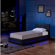 HOME DELUXE Bett LED Bett ASTEROID - Gr&ouml;&szlig;enauswahl, gepolstertes Kopfteil,