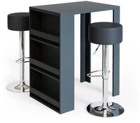 Vicco Bartisch, Anthrazit, 80 x 57 cm mit 2 Barhockern (3-St)