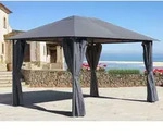 Quick Star Pavillon Pavillon Nizza 3x4m Grau mit 4 Seitenteilen, mit 4...