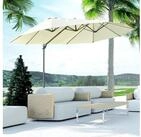 Outsunny Sonnenschirm Doppelschirm mit Kurbel Verstellbarer Gartenschirm, LxB: