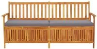 vidaXL Gartenbank, Truhenbank mit Kissen 170 cm Massivholz Akazie