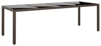 vidaXL Gartentisch Gartentisch mit Glasplatte Braun Poly Rattan (1-St)