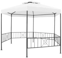 vidaXL Partyzelt Gartenpavillon 323x275x265 cm Wei&szlig; 180 g/m&sup2;