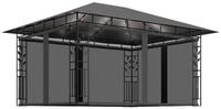 vidaXL Pavillon, Partyzelt mit Moskitonetz & LED-Lichterkette 4x3x2,73m...