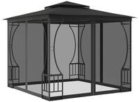 vidaXL Partyzelt Pavillon mit Netz 300x300x265 cm Anthrazit