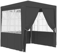vidaXL Partyzelt, Profi-Pavillon mit Seitenw&auml;nden 2&times;2m Anthrazit 90 g/m&sup2;