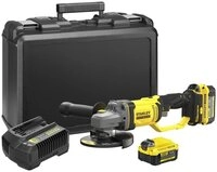 STANLEY Akku-Winkelschleifer SFMCG400M2K-QW Akku-Winkelschrauber 18V V20 mit 2...