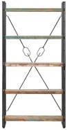 vidaXL B&uuml;cherregal, Buchregal 5 F&auml;cher 90x30x180 cm Altholz Massiv