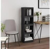 vidaXL B&uuml;cherregal, Buchregal Raumteiler Grau 40x30x135,5 cm Massivholz Kiefer